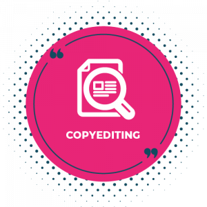 Copyediting graphic with icon